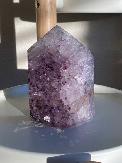 Amethyst Agate Polished Druzy Point - Large Freestanding
