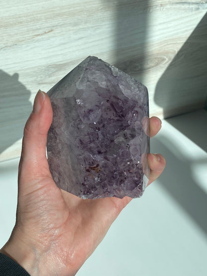 Amethyst Agate Polished Druzy Point - Large Freestanding