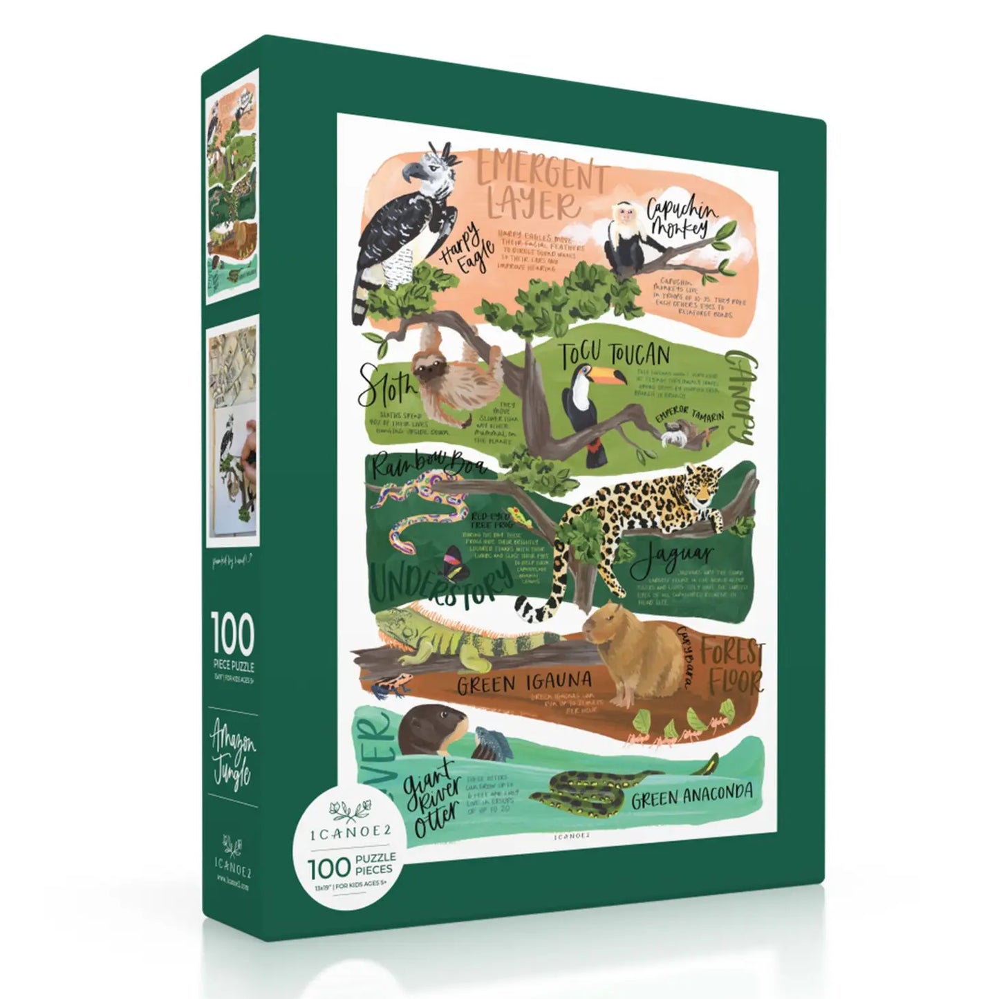 100 Piece Kids Educational Puzzle | Amazon Jungle