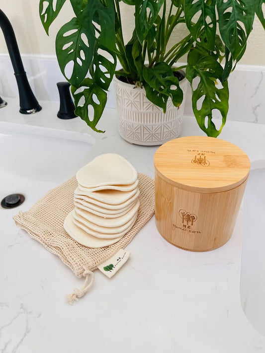 Hemp Cotton Rounds + Bamboo Storage Box