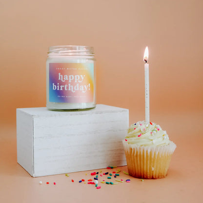 Rainbow Happy Birthday Soy Candle