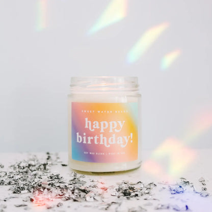 Rainbow Happy Birthday Soy Candle