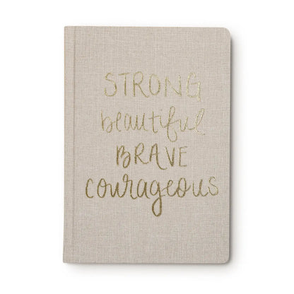Strong, Beautiful, Brave, Courageous - Fabric Journal