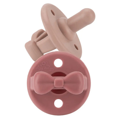 Sweetie Soother Pacifier Set (2-pack) - Clay + Rosewood Bows