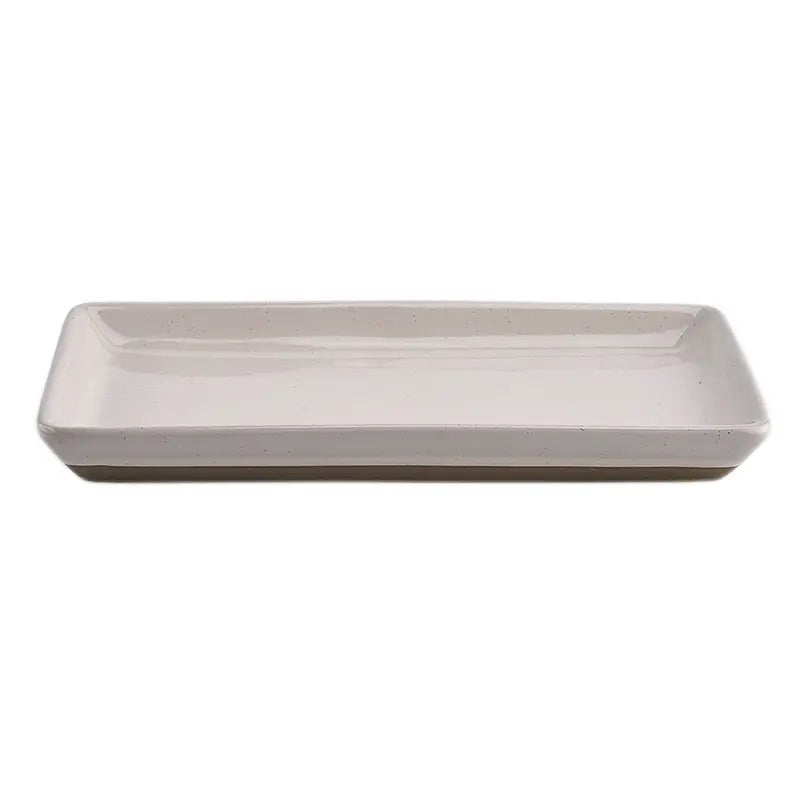 Cream Speckled Stoneware Tray